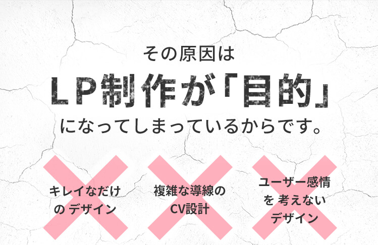 その原因はLP制作が「目的」になってしまっているからです